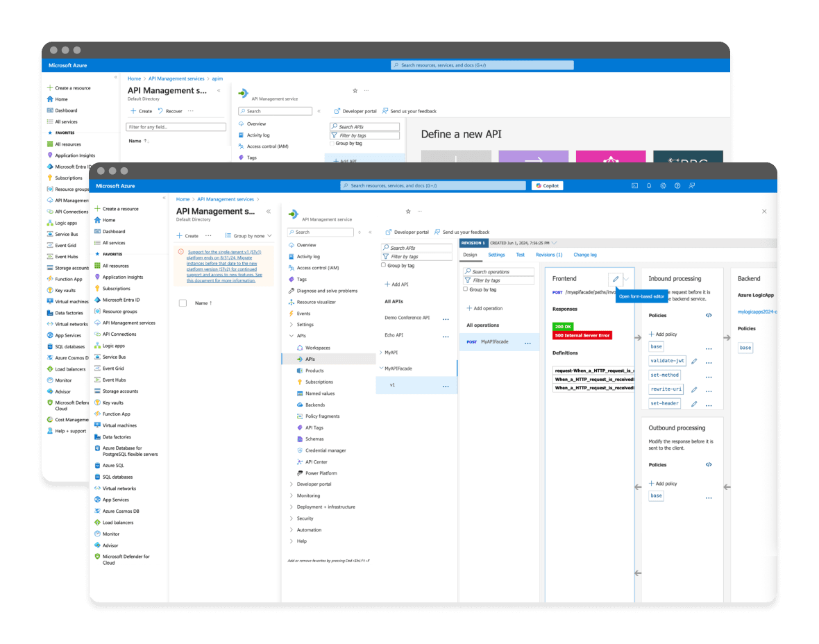 Azure mockup