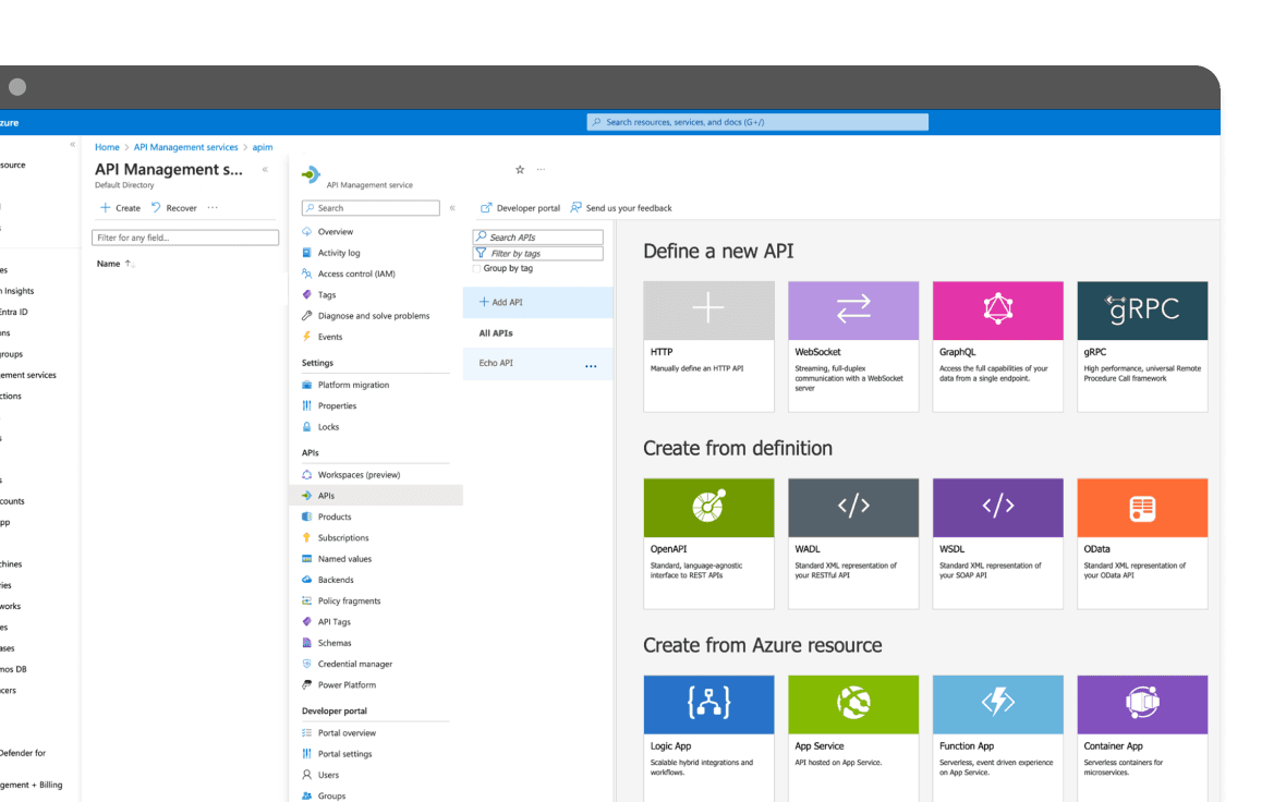 Azure mockup