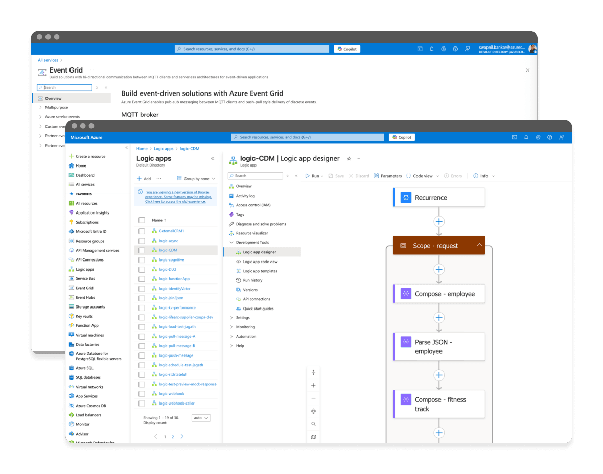 Azure mockup