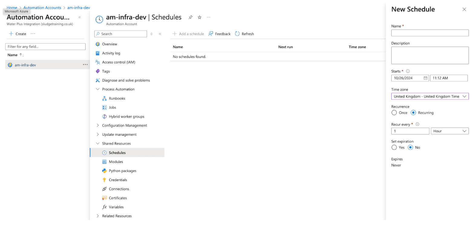 Create Schedules