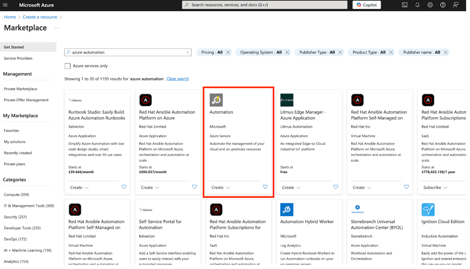 Create an Azure Automation account
