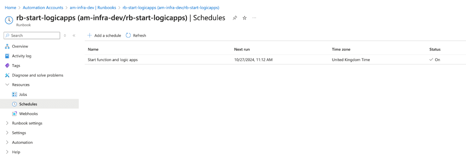 Schedule to stop