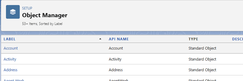 Within Object Manager, click on the Account Object