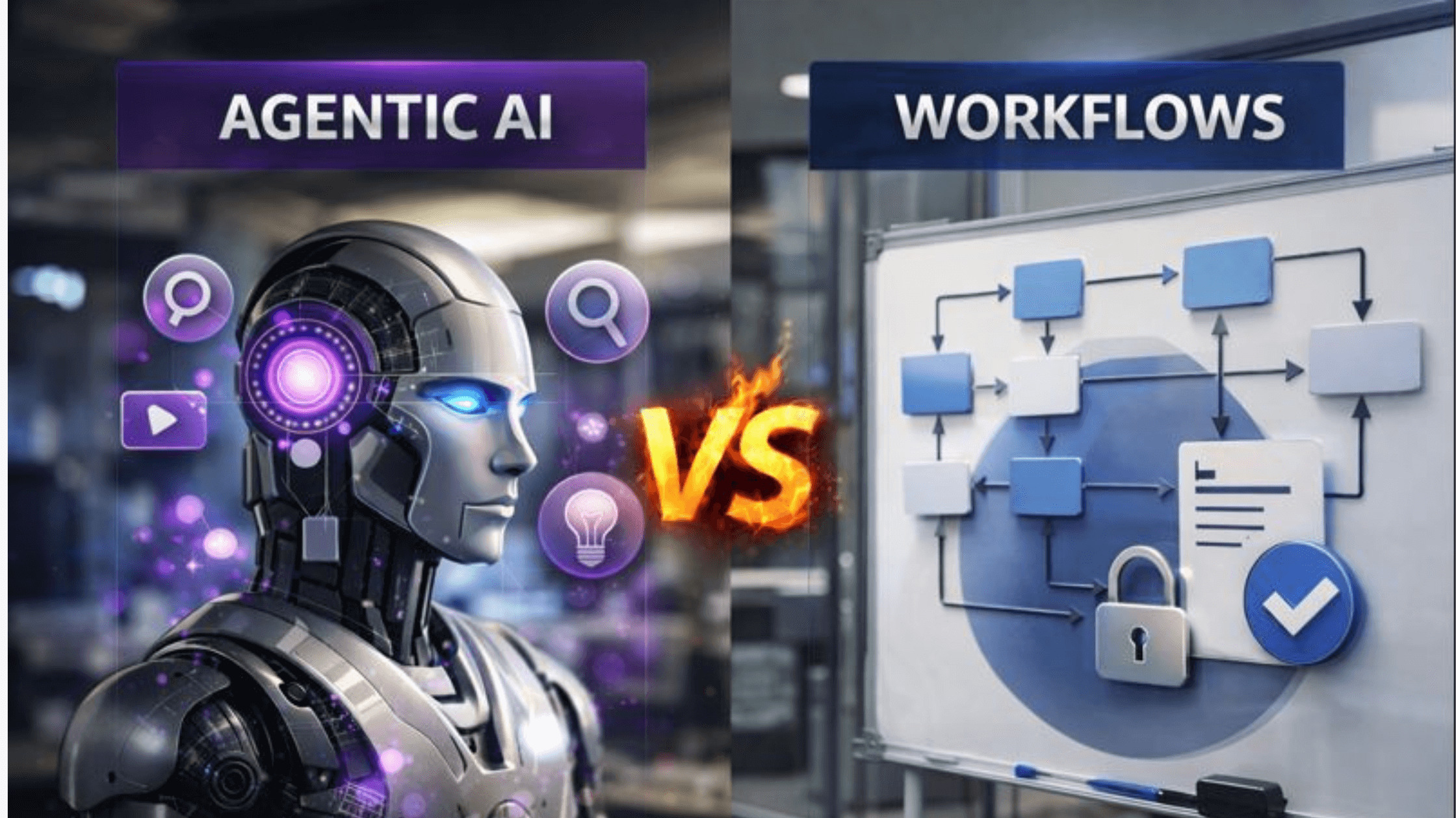 Agentic AI vs Workflows: AI Agents vs Traditional Automation